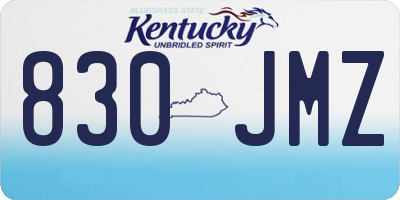 KY license plate 830JMZ