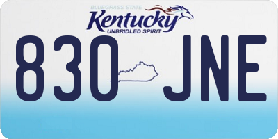 KY license plate 830JNE