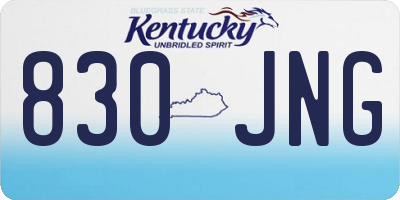 KY license plate 830JNG
