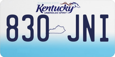 KY license plate 830JNI