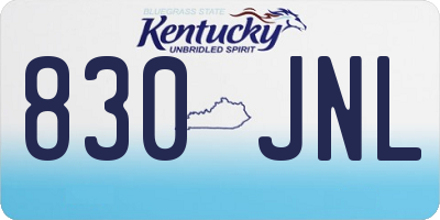 KY license plate 830JNL