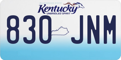 KY license plate 830JNM