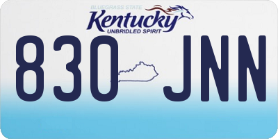 KY license plate 830JNN