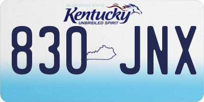 KY license plate 830JNX