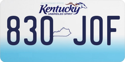KY license plate 830JOF