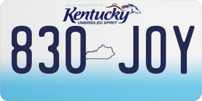 KY license plate 830JOY