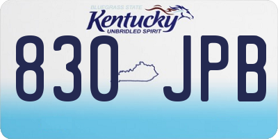 KY license plate 830JPB