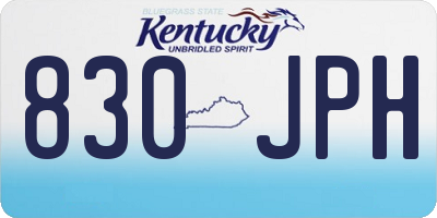 KY license plate 830JPH