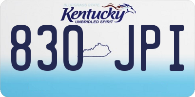 KY license plate 830JPI