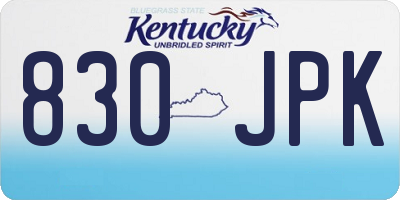 KY license plate 830JPK