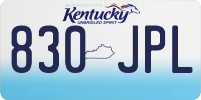 KY license plate 830JPL