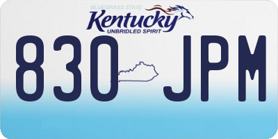 KY license plate 830JPM