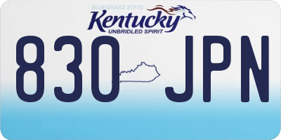 KY license plate 830JPN