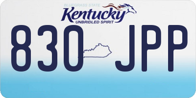 KY license plate 830JPP