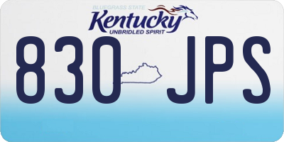 KY license plate 830JPS