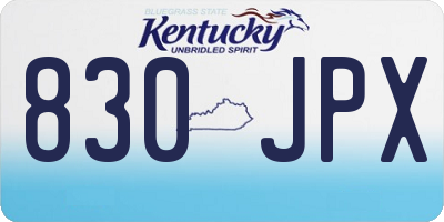 KY license plate 830JPX