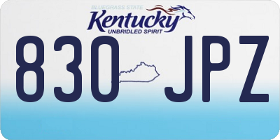 KY license plate 830JPZ