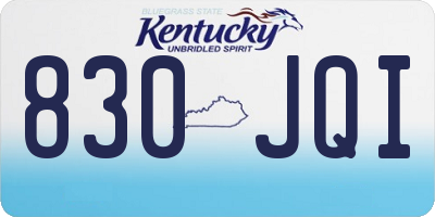 KY license plate 830JQI