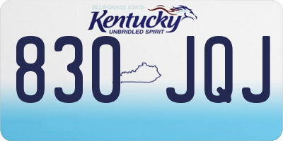KY license plate 830JQJ