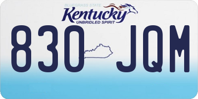 KY license plate 830JQM