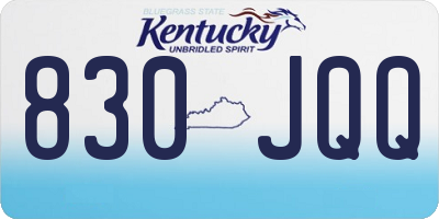 KY license plate 830JQQ