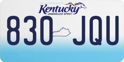 KY license plate 830JQU