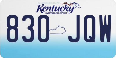 KY license plate 830JQW