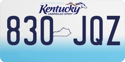 KY license plate 830JQZ