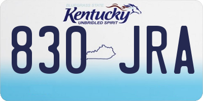 KY license plate 830JRA