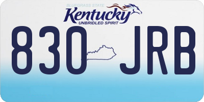 KY license plate 830JRB