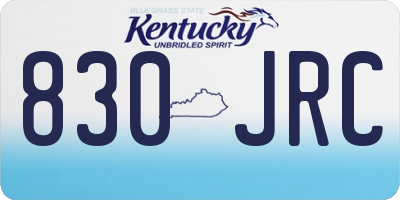 KY license plate 830JRC