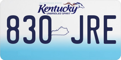 KY license plate 830JRE