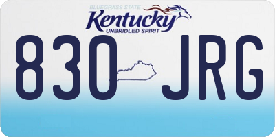 KY license plate 830JRG