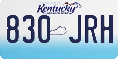 KY license plate 830JRH