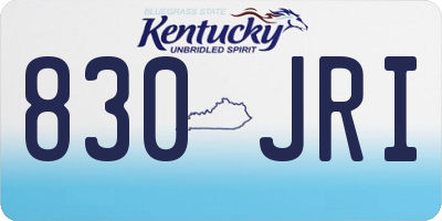 KY license plate 830JRI