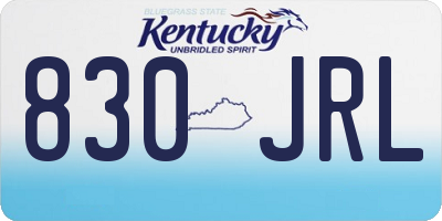 KY license plate 830JRL