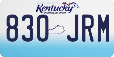 KY license plate 830JRM