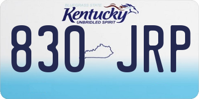 KY license plate 830JRP