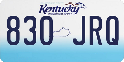 KY license plate 830JRQ