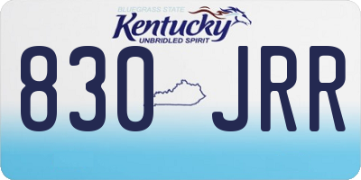 KY license plate 830JRR