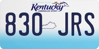 KY license plate 830JRS