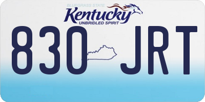 KY license plate 830JRT