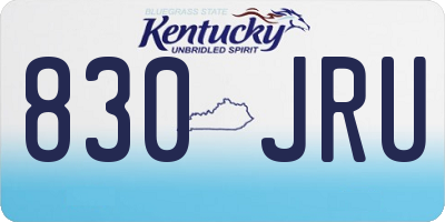 KY license plate 830JRU