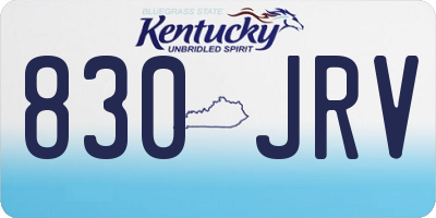 KY license plate 830JRV