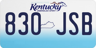 KY license plate 830JSB