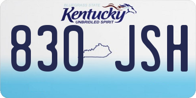 KY license plate 830JSH
