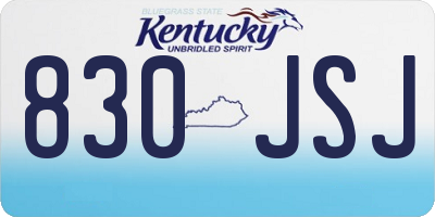 KY license plate 830JSJ