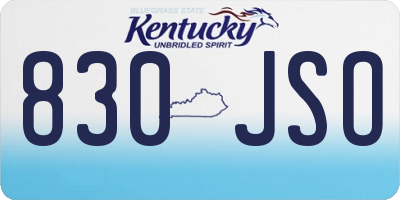 KY license plate 830JSO