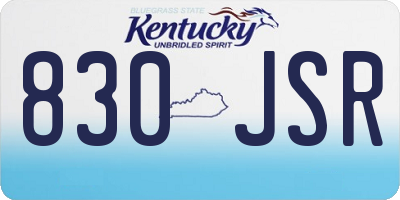 KY license plate 830JSR