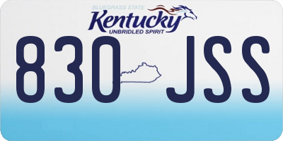 KY license plate 830JSS